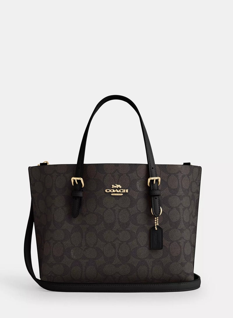 كوتش اوت ليت حقيبة يد Coach Mollie 25، حقيبة كتف نسائية، حقيبة يد نسائية، حقيبة توت نسائية، حقيبة كروس نسائية، حقيبة سفر نسائية، 25 سم - لون الجوز - أسود - Image 1